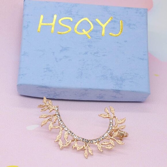 Crystal Pearl Flower Climbers Crawler Stud Earring Cute Rhinestone Resin Floral - Picture 7 of 7